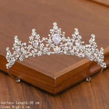 Load image into Gallery viewer, Bridal Tiara Hair Crown Wedding Hair Accessories For Women Silver Color Crown For Bridal Crowns And Tiara Women Accessories