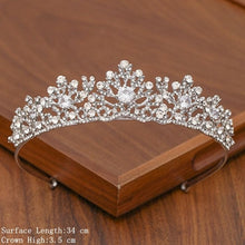 Load image into Gallery viewer, Bridal Tiara Hair Crown Wedding Hair Accessories For Women Silver Color Crown For Bridal Crowns And Tiara Women Accessories