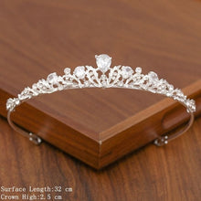 Load image into Gallery viewer, Bridal Tiara Hair Crown Wedding Hair Accessories For Women Silver Color Crown For Bridal Crowns And Tiara Women Accessories