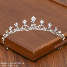 Load image into Gallery viewer, Bridal Tiara Hair Crown Wedding Hair Accessories For Women Silver Color Crown For Bridal Crowns And Tiara Women Accessories