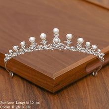 Load image into Gallery viewer, Bridal Tiara Hair Crown Wedding Hair Accessories For Women Silver Color Crown For Bridal Crowns And Tiara Women Accessories
