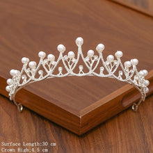 Load image into Gallery viewer, Bridal Tiara Hair Crown Wedding Hair Accessories For Women Silver Color Crown For Bridal Crowns And Tiara Women Accessories