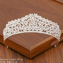 Load image into Gallery viewer, Bridal Tiara Hair Crown Wedding Hair Accessories For Women Silver Color Crown For Bridal Crowns And Tiara Women Accessories