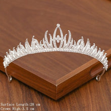 Load image into Gallery viewer, Bridal Tiara Hair Crown Wedding Hair Accessories For Women Silver Color Crown For Bridal Crowns And Tiara Women Accessories