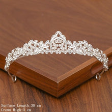 Load image into Gallery viewer, Bridal Tiara Hair Crown Wedding Hair Accessories For Women Silver Color Crown For Bridal Crowns And Tiara Women Accessories