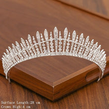 Load image into Gallery viewer, Bridal Tiara Hair Crown Wedding Hair Accessories For Women Silver Color Crown For Bridal Crowns And Tiara Women Accessories