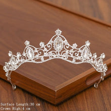 Load image into Gallery viewer, Bridal Tiara Hair Crown Wedding Hair Accessories For Women Silver Color Crown For Bridal Crowns And Tiara Women Accessories
