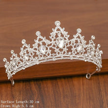Load image into Gallery viewer, Bridal Tiara Hair Crown Wedding Hair Accessories For Women Silver Color Crown For Bridal Crowns And Tiara Women Accessories