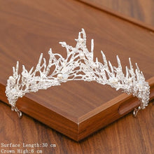 Load image into Gallery viewer, Bridal Tiara Hair Crown Wedding Hair Accessories For Women Silver Color Crown For Bridal Crowns And Tiara Women Accessories