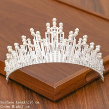 Load image into Gallery viewer, Bridal Tiara Hair Crown Wedding Hair Accessories For Women Silver Color Crown For Bridal Crowns And Tiara Women Accessories