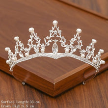Load image into Gallery viewer, Bridal Tiara Hair Crown Wedding Hair Accessories For Women Silver Color Crown For Bridal Crowns And Tiara Women Accessories