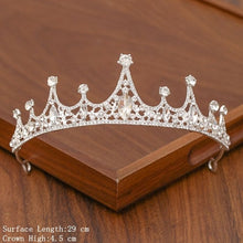Load image into Gallery viewer, Bridal Tiara Hair Crown Wedding Hair Accessories For Women Silver Color Crown For Bridal Crowns And Tiara Women Accessories