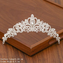 Load image into Gallery viewer, Bridal Tiara Hair Crown Wedding Hair Accessories For Women Silver Color Crown For Bridal Crowns And Tiara Women Accessories