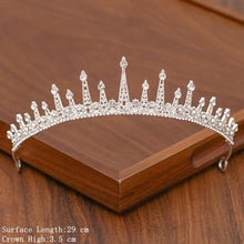 Load image into Gallery viewer, Bridal Tiara Hair Crown Wedding Hair Accessories For Women Silver Color Crown For Bridal Crowns And Tiara Women Accessories