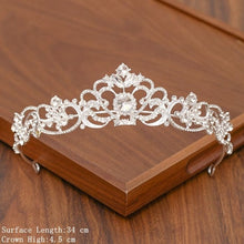 Load image into Gallery viewer, Bridal Tiara Hair Crown Wedding Hair Accessories For Women Silver Color Crown For Bridal Crowns And Tiara Women Accessories