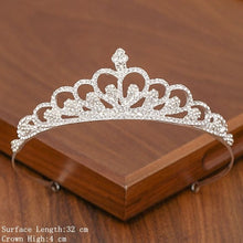 Load image into Gallery viewer, Bridal Tiara Hair Crown Wedding Hair Accessories For Women Silver Color Crown For Bridal Crowns And Tiara Women Accessories
