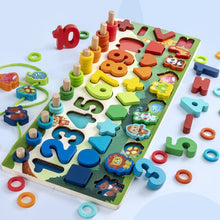 Load image into Gallery viewer, Montessori Educational Wooden Toys Children Busy Board Math Fishing Children's Wooden Preschool Montessori Toy Counting Geometry