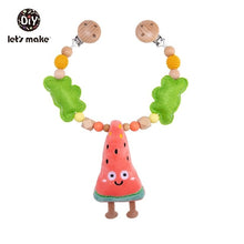 Load image into Gallery viewer, Wood Teether Baby Bed Hanging Rattles Toy Make Noise Bird Elephant Shape Crochet Beads Bracelet Pram Clip Baby Rattle