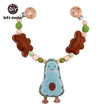 Load image into Gallery viewer, Wood Teether Baby Bed Hanging Rattles Toy Make Noise Bird Elephant Shape Crochet Beads Bracelet Pram Clip Baby Rattle