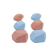 Load image into Gallery viewer, Baby Toy Wooden Jenga Building Block Colored Stone Creative Educational Toys Nordic Style Stacking Game Rainbow Stone Wooden Toy