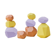Load image into Gallery viewer, Baby Toy Wooden Jenga Building Block Colored Stone Creative Educational Toys Nordic Style Stacking Game Rainbow Stone Wooden Toy