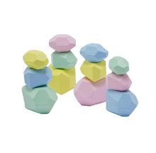 Load image into Gallery viewer, Baby Toy Wooden Jenga Building Block Colored Stone Creative Educational Toys Nordic Style Stacking Game Rainbow Stone Wooden Toy