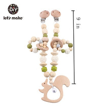 Load image into Gallery viewer, Wood Teether Baby Bed Hanging Rattles Toy Make Noise Bird Elephant Shape Crochet Beads Bracelet Pram Clip Baby Rattle