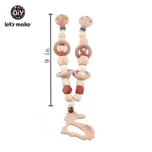 Load image into Gallery viewer, Wood Teether Baby Bed Hanging Rattles Toy Make Noise Bird Elephant Shape Crochet Beads Bracelet Pram Clip Baby Rattle