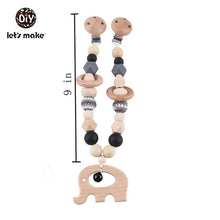 Load image into Gallery viewer, Wood Teether Baby Bed Hanging Rattles Toy Make Noise Bird Elephant Shape Crochet Beads Bracelet Pram Clip Baby Rattle