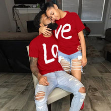 Load image into Gallery viewer, Couple T-shirt Summer Couple LOVE Printed Clothes Couple Tshirt Christmas Casual Cotton Short Sleeve Tees Brand Loose Couple Top