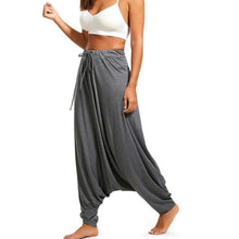 Load image into Gallery viewer, Casual Women's Harem Pants Drop Crotch Baggy Wide Leg Thai Hippy Boho Loose Aladdin Women Trousers mujer pantalones