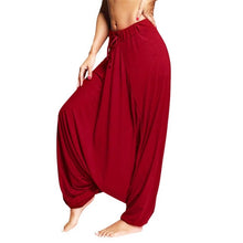 Load image into Gallery viewer, Casual Women's Harem Pants Drop Crotch Baggy Wide Leg Thai Hippy Boho Loose Aladdin Women Trousers mujer pantalones