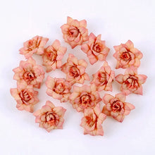 Load image into Gallery viewer, 50PCS/LOT 4.5CM Mini Rose Artificial Flower Head Wedding Party Decoration DIY Wreath Scrapbook Gift Graft Needlework Fake Flower