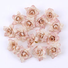 Load image into Gallery viewer, 50PCS/LOT 4.5CM Mini Rose Artificial Flower Head Wedding Party Decoration DIY Wreath Scrapbook Gift Graft Needlework Fake Flower