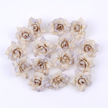 Load image into Gallery viewer, 50PCS/LOT 4.5CM Mini Rose Artificial Flower Head Wedding Party Decoration DIY Wreath Scrapbook Gift Graft Needlework Fake Flower