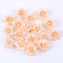 Load image into Gallery viewer, 50PCS/LOT 4.5CM Mini Rose Artificial Flower Head Wedding Party Decoration DIY Wreath Scrapbook Gift Graft Needlework Fake Flower