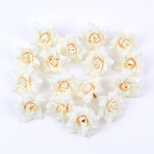 Load image into Gallery viewer, 50PCS/LOT 4.5CM Mini Rose Artificial Flower Head Wedding Party Decoration DIY Wreath Scrapbook Gift Graft Needlework Fake Flower