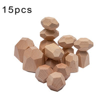 Load image into Gallery viewer, Baby Toy Wooden Jenga Building Block Colored Stone Creative Educational Toys Nordic Style Stacking Game Rainbow Stone Wooden Toy