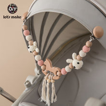 Load image into Gallery viewer, Wood Teether Baby Bed Hanging Rattles Toy Make Noise Bird Elephant Shape Crochet Beads Bracelet Pram Clip Baby Rattle