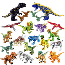 Load image into Gallery viewer, 8pcs/lot Jurassic Dino world Tyrannosaurus Rex Wyvern Velociraptor Stegosaurus Building Kits Bolcks Dinosaur figures Raptor Toy