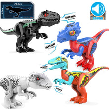 Load image into Gallery viewer, 8pcs/lot Jurassic Dino world Tyrannosaurus Rex Wyvern Velociraptor Stegosaurus Building Kits Bolcks Dinosaur figures Raptor Toy
