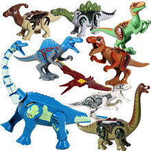 Load image into Gallery viewer, 8pcs/lot Jurassic Dino world Tyrannosaurus Rex Wyvern Velociraptor Stegosaurus Building Kits Bolcks Dinosaur figures Raptor Toy