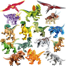 Load image into Gallery viewer, 8pcs/lot Jurassic Dino world Tyrannosaurus Rex Wyvern Velociraptor Stegosaurus Building Kits Bolcks Dinosaur figures Raptor Toy