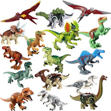 Load image into Gallery viewer, 8pcs/lot Jurassic Dino world Tyrannosaurus Rex Wyvern Velociraptor Stegosaurus Building Kits Bolcks Dinosaur figures Raptor Toy