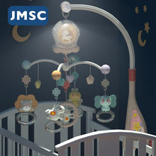 Load image into Gallery viewer, JMSC Baby Crib Remote Mobiles Rattles Music Educational Toys Rotating Bed Bell Nightlight Rotation Carousel Cots 0-12M Newborns