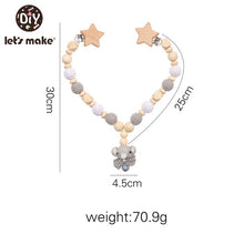 Load image into Gallery viewer, Wood Teether Baby Bed Hanging Rattles Toy Make Noise Bird Elephant Shape Crochet Beads Bracelet Pram Clip Baby Rattle