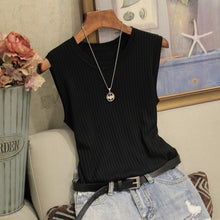 Load image into Gallery viewer, Fashion Woman Blouse 2021 Summer Sleeveless Blouse Women O-neck Knitted Blouse Shirt Women Clothes Womens Tops And Blouses C853