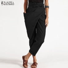 Load image into Gallery viewer, Fashion Pantalon Casual Long Palazzo Women's Harem Pants 2021 ZANZEA Woman Big Pockets Side Zipper Trousers Plus Size Turnip 5XL