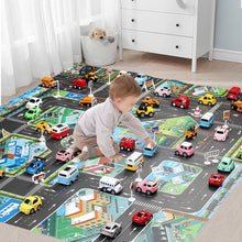 Load image into Gallery viewer, Baby Play Mat Road Map for Kids Cartoon Plastic Thin Traffic Rug Little Boys Girls Toys Playmat Babies Playing Educational Mat