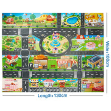 Load image into Gallery viewer, Baby Play Mat Road Map for Kids Cartoon Plastic Thin Traffic Rug Little Boys Girls Toys Playmat Babies Playing Educational Mat